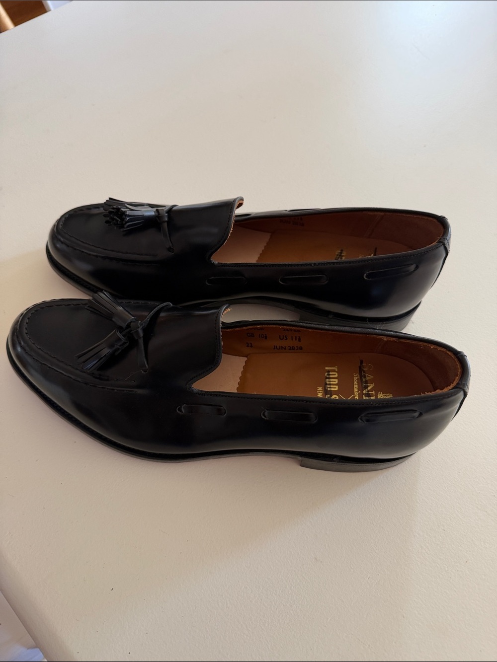 Todd Snyder X Sanders Classic Black Tassel Loafers Sz 11.5. Bag7